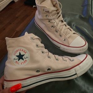 Cream hightop converse